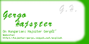 gergo hajszter business card